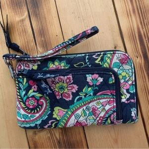 Vera Bradley paisley print zip around wristlet